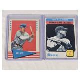Lot of 2  Vintage Baseball Cards Featuring Mel Ott and Lou Gehrig