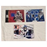 Lot of 3 Relic Football Cards with Edgerrin James, Eric Ebron, and Courtland Sutton