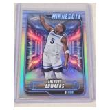 Anthony Edwards 2025 Topps Chrome Refractor #77 - Minnesota Basketball Card