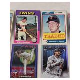 Lot of 22 Minnesota Twins Baseball Cards Featuring Players Like David Ortiz, Royce Lewis, and Joe Ryan with Rookies and Holo Features