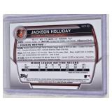 Jackson Holliday Rookie 2023 Bowman Chrome Purple Mojo #BCP-20 and Numbered 201/250 - Baltimore Orioles Baseball Card