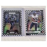 Lot of 2 Derick Hall and Danielle Hunter SSP Prism Checkerboard Design, Including Rookie Card Features