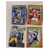 Lot of 24 Inserts and Relic Football Cards Featuring Players Like Lamar Jackson, Justin Herbert, and Trevor Lawrence. Includes Rookie Cards and Special Inserts.