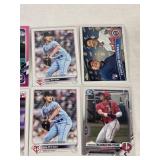 Lot of 26 Minnesota Twins Baseball Cards Featuring Players Like Joe Ryan, Carlos Correa, and Sonny Gray with Special Features Like Rookie and Chrome Cards