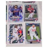 Lot of 26 Minnesota Twins Baseball Cards Featuring Players Like Joe Ryan, Carlos Correa, and Sonny Gray with Special Features Like Rookie and Chrome Cards