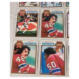 Lot of 20 Vintage 1979 Topps Football Cards Featuring Players from the New England Patriots, Green Bay Packers, and Others
