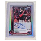 Ryan Jeffers 2025 Topps Chrome Refractor Auto Numbered 283/499 - Minnesota Twins Baseball Card