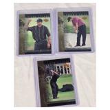 Lot of 3 Tiger Woods Golf Rookie Cards