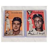 Lot of 2 Vintage 1954 Topps Baseball Cards Featuring Dick Kokos and Bob Boyd