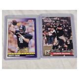 Lot of 2 Brett Favre Rookie Football Cards including 1991 Score and Pro Set Atlanta Falcons.