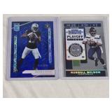 Lot of 2 Numbered Football Cards Featuring Davante Adams and Russell Wilson
