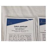 Lot of 5 Numbered Tennis Refractors Featuring Pablo Andujar, John Newcombe, Thiago Seyboth Wild, Alejandro Davidovich Fokina, and Charles Pasarell