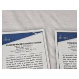 Lot of 5 Numbered Tennis Refractors Featuring Pablo Andujar, John Newcombe, Thiago Seyboth Wild, Alejandro Davidovich Fokina, and Charles Pasarell