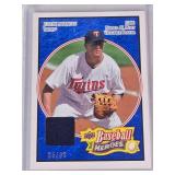 Justin Morneau 2008 Upper Deck Baseball Heroes Game Used Relic and Numbered #35/50 - Minnesota Twins Baseball Card