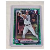 Luke Keaschall 2024 Bowman Chrome Green Refractor #BCP-122 - Minnesota Twins Baseball Card