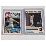 Lot of 2 Johnny Bench Baseball Cards - Cincinnati Reds Catcher Cards Vintage
