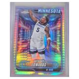 Anthony Edwards 2025 Topps Chrome Prism Refractor #77 - Minnesota Basketball Card