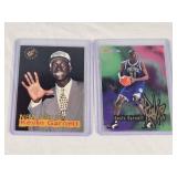 Lot of 2 Kevin Garnett Rookie Cards Including Topps Stadium Club and NBA Hoops.