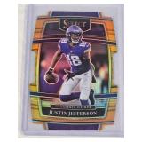 Justin Jefferson 2021 Panini Select Bronze Prizm Die Cut #23 and Numbered 244/249 - Minnesota Vikings Football Card