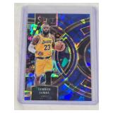 LeBron James 2023-24 Panini Select Prizm Blue Cracked Ice #135 - Los Angeles Lakers Basketball Card