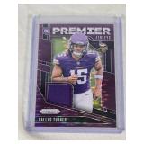 Dallas Turner Rookie Relic 2024 Panini Prizm Premier Jerseys #PJ-DTR - Minnesota Vikings Football Card