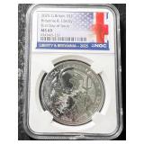 2025 BRITTANIA 1 TROY OZ .999 FINE SILVER NGC MS69