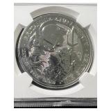 2025 BRITTANIA 1 TROY OZ .999 FINE SILVER NGC MS69