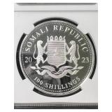 2023 AFRICAN ELEPHANT 1 TROY OZ .999 FINE SILVER NGC MS69