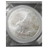 2024 AMERICAN SILVER EAGLE 1 TROY OZ .999 FINE SILVER SLABBED UNC