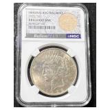 1922 US PEACE SILVER DOLLAR NGC BU