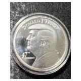 1 TROY OZ .999 FINE SILVER DONALD TRUMP ROUND IN AIRTITE