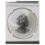 2024 AUSTRALIAN YEAR OF THE DRAGON SILVER ROUND NGC MS69