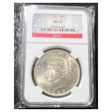 1923 US PEACE SILVER DOLLAR NGC MS63