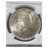 1923 US PEACE SILVER DOLLAR NGC MS63