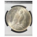 1923 US PEACE SILVER DOLLAR NGC MS63