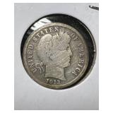 1913 US BARBER DIME