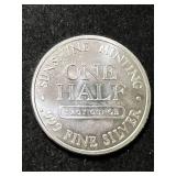 HALF TROY OZ .999 FINE SILVER SUNSHINE MINTING ROUND
