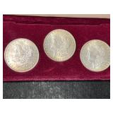 1883 1884 1885 US NEW ORLEANS MORGAN DOLLAR SET IN BOX