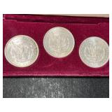 1883 1884 1885 US NEW ORLEANS MORGAN DOLLAR SET IN BOX