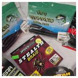 Large lot of Spider Wire, P-Line, Booyah, Zoom, Gami, Booyah, Terminator