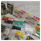 Lot of Strike King, Spiderwire, LunkerHunt, Big Bite, Mustad