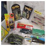 Lot of Strike King, Spiderwire, LunkerHunt, Big Bite, Mustad