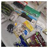 Lot of Strike King, Spiderwire, LunkerHunt, Big Bite, Mustad