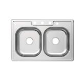 Glacier Bay 33 in. Drop-In 50/50 Double Bowl 20 Gauge Stainless Steel Kitchen Sink