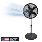 Lasko Cyclone 18 in. 3 Speed Oscillating Pedestal Fan for Home in Black with Adjustable Height, Tilt Back Head, Easy Assembly