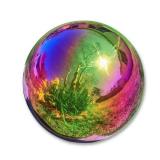 Trademark Innovations Gazing Mirror Ball Globe Outdoor Yard Garden Decoration, Stainless Steel (10 in. Rainbow)