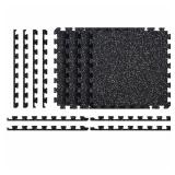 (4) Norsk Black with Blue White Flecks 20.5 in. x 20.5 in. x 0.47 in. Rubber-Tec Reversible Gym Flooring (12 sq. ft.) (4-Pack)