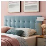 MODWAY Lily Light Blue Biscuit Tufted Twin Performance Velvet Headboard