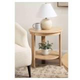 Kate and Laurel Foxford 22 in. Natural Round Wood End Table