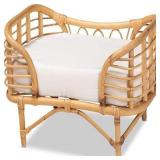 HOME IMPORTS EMPORIUM Brown Frame Specialty Size Platform Bed, Sturdy Rattan Pet Bed for All Animals, Cushioned Pet Bed